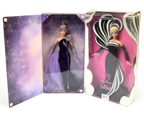 Mattel Barbie Bob Mackie pair including: (1) The Sterling Sliver Rose, # 53865, within Good Box; (2) 45th Anniversary, # B345