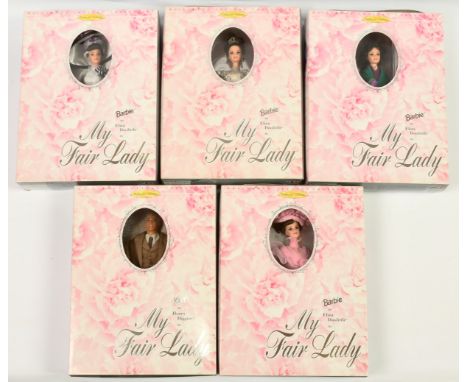 Mattel Barbie My Fair Lady x five including: (1-4) Barbie as Eliza Doolittle, # 15497, # 15498, # 15500, # 15501; (5) Ken as 