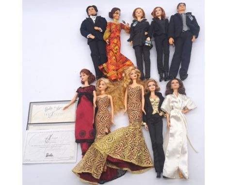Mattel Barbie collection of James Bond and X Files unboxed dolls; most with certificates, unchecked for completeness/correctn