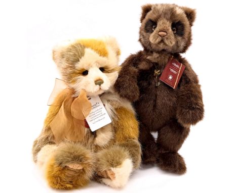 Charlie Bears pair including: (1) Lima, CB 211967, plush, swing label (sticker residue), 16"/41cm; (2) Gooseberry Pie, CB 232
