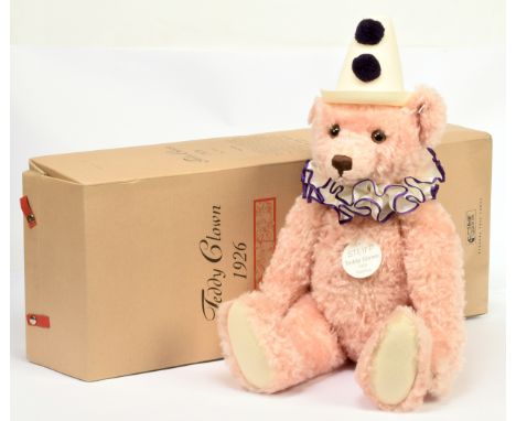 Steiff Teddy Clown replica 1926 Teddy Bear, white tag 407277, LE 1500, mohair, chest tag, certificate, dent to top of felt ha