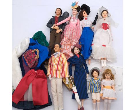 Mattel Barbie Mary Poppins collection of unboxed dolls; with two certificates, unchecked for completeness/correctness, Excell