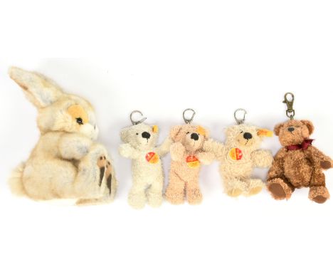 Steiff group and other including: (1)Poppel Hare, yellow tag 080098, plush, chest tag (creased), swing label, 8"/20cm; (2) St