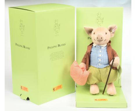 Steiff Beatrix Potter Pigling Bland, white tag 653513, exclusive to UK and Ireland, LE 1500, 2008, alpaca, swing label certif