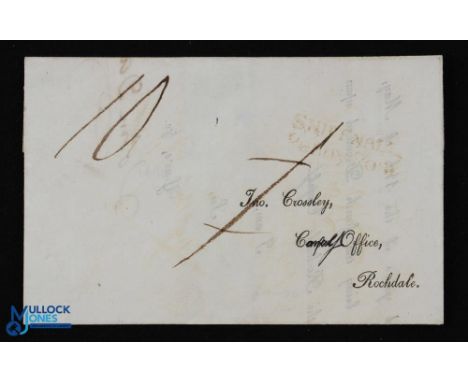 Rochdale Canal Company Letter 1814 - Complete printed letter with manuscript annotations posted by shareholder from London to