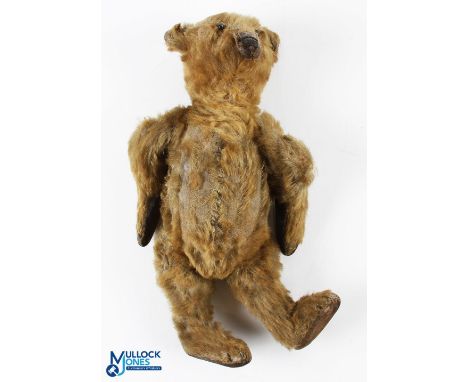 1906-1920 Early 13 Steiff Golden Brown Mohair Bear, with button eyes, voice box inoperable, the body show signs of repair to 