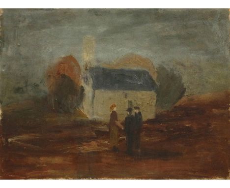 ALEXANDER CAMARO (1901 Breslau, Polen  - 1992 Berlin) Kleines Haus Öl auf Hartfaserplatte. 1949.28,3 x 38,2 cm. Verso von R. 