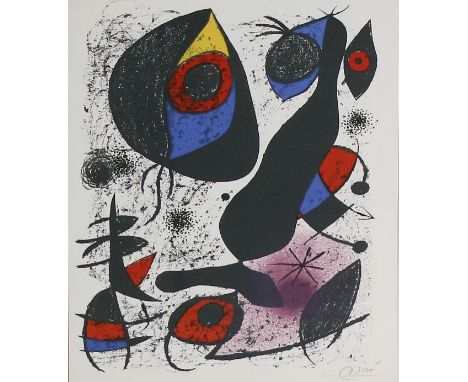 JOAN MIRÓ (1893 Barcelona - 1983 Palma) À l'encreFarblithographie auf Arches-Velin.36,5 x 27,5 cm.Mourlot 837.