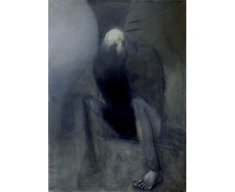 HERMANN BACHMANN (1922 Halle - 1995 Karlsruhe) SitzenderÖl auf Leinwand. 1977. 126 x 90,3 cm.Provenienz: Privatsammlung Nordd