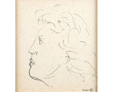 GIACOMO MANZU (ITALIAN 1908-1991)Female Sketch  felt tip pen on paper  27 x 24 cm (10 5/8 x 9 1/2 in) signed lower right   CO