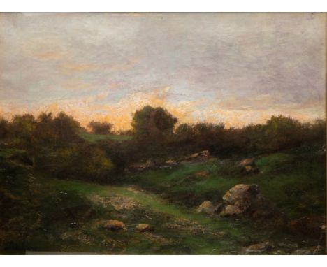 CHARLES-FRANCOIS DAUBIGNY (FRENCH 1817-1878)Barbizon Landscape oil on canvas 41 x 54 cm (16 1/8 x 21 1/4 in.) signed lower le
