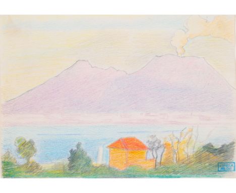 JOSEPH STELLA (AMERICAN 1877-1946)Vesuvius IV colored pencil and pencil on paper 11.4 x 15.9 cm (4 1/2 x 6 1/4 in.) bears "J.