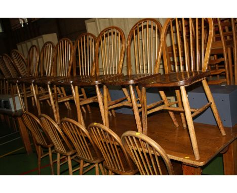 A SET OF TWELVE HOOP AND STICK BACK CHAIRS, with mahogany seats