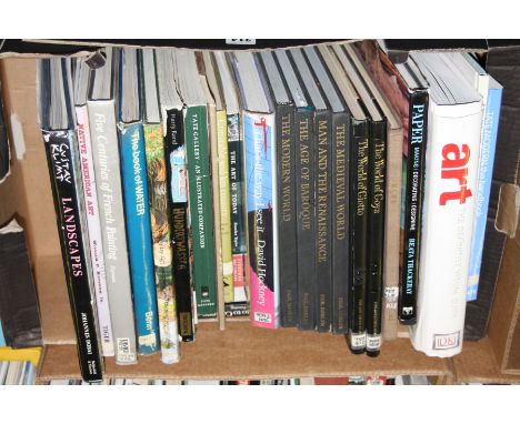 A TRAY CONTAINING APPROXIMATELY TWENTY BOOKS, on Art and Artists