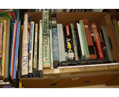 A TRAY CONTAINING APPROXIMATELY TWENTY FIVE BOOKS, on Art and Artists