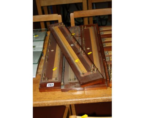 FOUR PHILIPS HARRIS WOODEN AND METAL SCIENTIFIC MEASURING INSTRUMENTS (4)