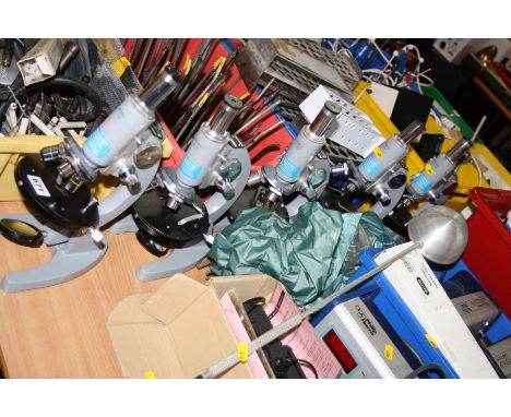 FIVE MODEL L-101 MICROSCOPES (5)