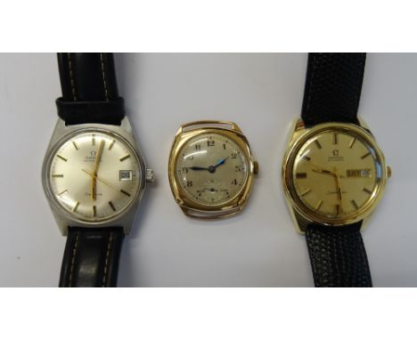 An Omega Seamaster Automatic, gilt metal fronted and steel backed gentleman's wristwatch, the signed gilt dial with a day of 