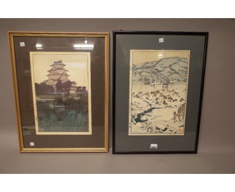 Toshi Yoshida ( 1911-1995), `Snow Country', a woodblock print, signed and titled in pencil, 37cm. by 24.5cm, mounted, framed 