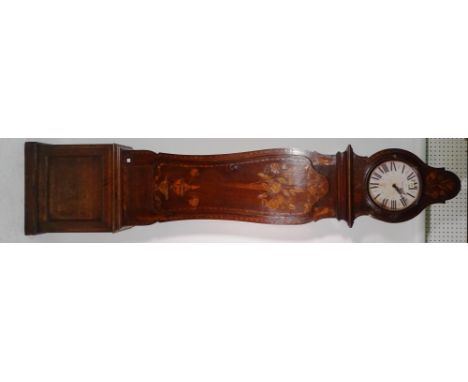 A 19th century and later Continental longcase clock with marquetry inlaid oak case. 