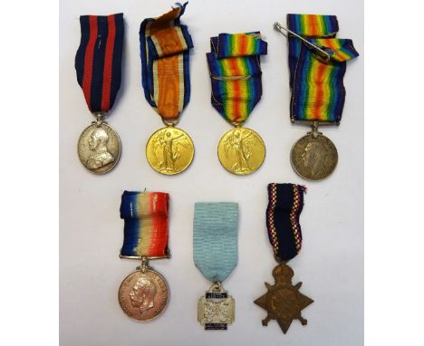 A 1914-15 Star to 2114 PTE G.J.STILE. DEVON;R, a 1914-18 British War Medal and a 1914-19 Victory Medal to 321076 SJT J.H.EPLE