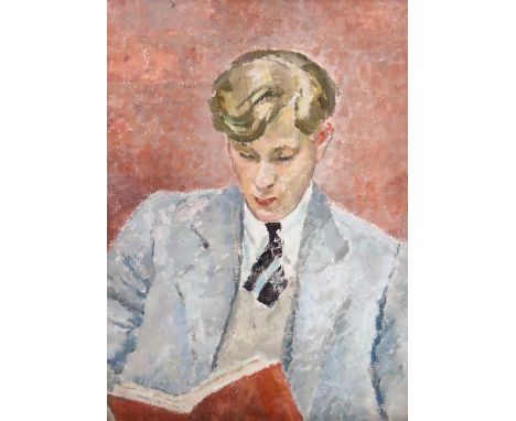 English School (20th century), Portrait of a young man, said to be Penrose Tennyson, great grandson of the poet, oil on board