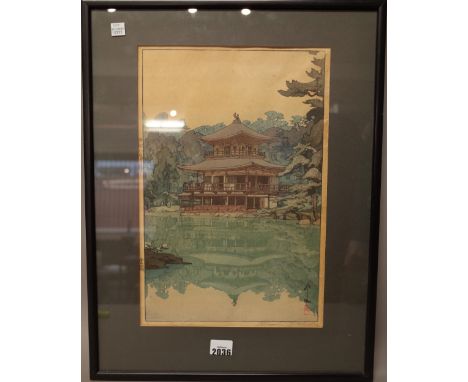 Hiroshi Yoshida ( 1876-1950), `Kinkakuji Kyoto', a woodblock print, signed and titled in pencil and with jizuri seal mark to 