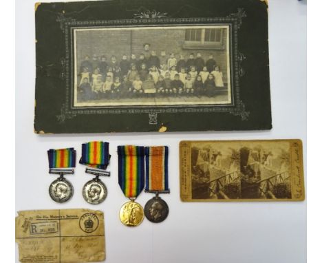 A 1914-18 British War Medal and a 1914-19 Victory Medal to 297 PTE.A.G.COLEMAN. RIF.BRIG, mounted as worn on a bar, with the 