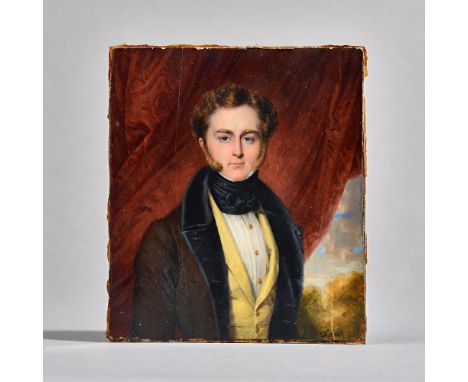 A portrait miniature on ivory depicting Robert Henry Earl of Pembroke &amp; Montgomery (1791 - 1862), signed bottom right 'Sa