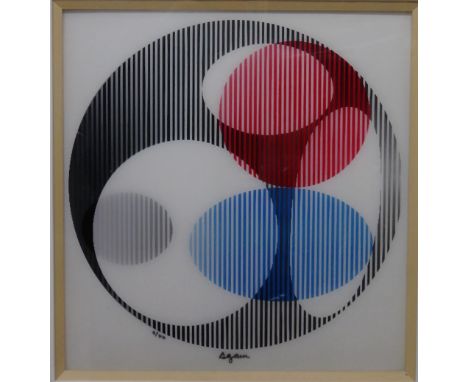 Yaacov Agam (b.1928), Untitled, hologram print, signed and numbered 4/99, 38cm x 36cm. DDS  