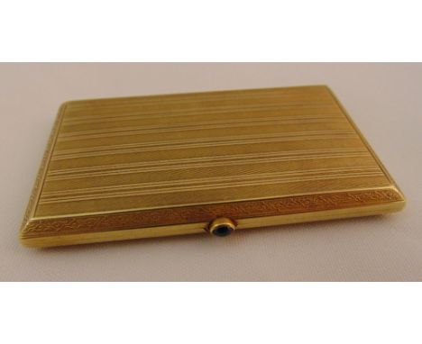 14ct gold engine turned cigarette case stamped L. Bertsch, approx total weight 71.0g