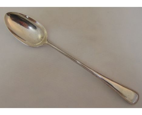 A Victorian hallmarked silver basting spoon with beaded border, Sheffield 1897 by Joseph Round, approx total weight 187g