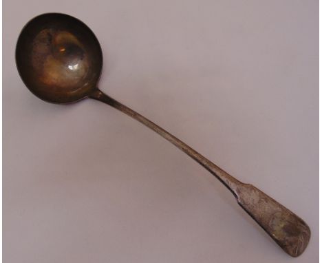 A Scottish George IV hallmarked silver fiddle pattern soup ladle, circa 1820, approx total weight 194g