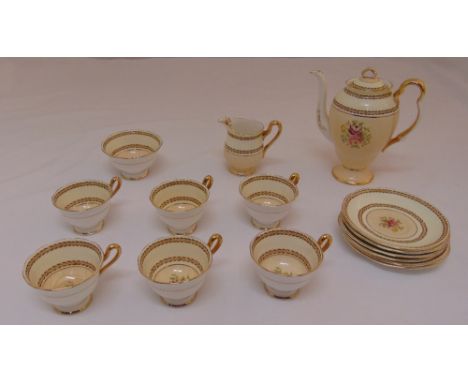Royal Albert coffee set to include coffee pot, milk jug, sugar bowl, cups and saucers (15)