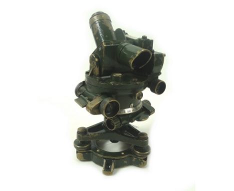 A WWII Director No.7 MkII heavy gun sight, serial No 11080, 13 by 22cm, designed for tripod mounting or bolting, in metal car