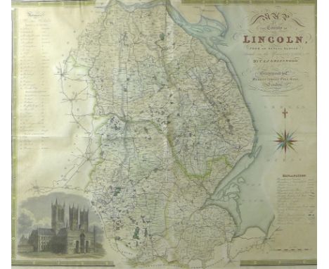 A group of three 19th century hand coloured and engraved maps all published by Greenwood and Co, comprising a Map of the Coun