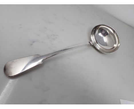 A Victorian silver Soup Ladle, fiddle pattern, Exeter 1858, maker: J &amp; J. Williams 