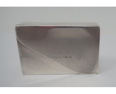 A George V silver 1st World War Dunhill Lighter or Matchbox Case, engraved France 1915-16, London 1915 