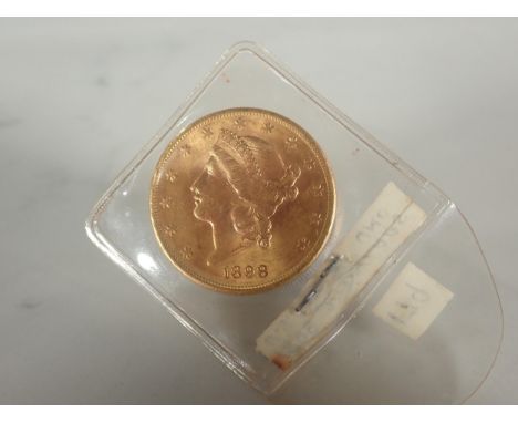 A US 1898 Gold Twenty Dollar/Double Eagle, S mint mark 