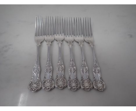 Six Victorian silver Dinner Forks, Queen's pattern, Sheffield 1900, maker: J. Dixon &amp; Sons, 535gms 