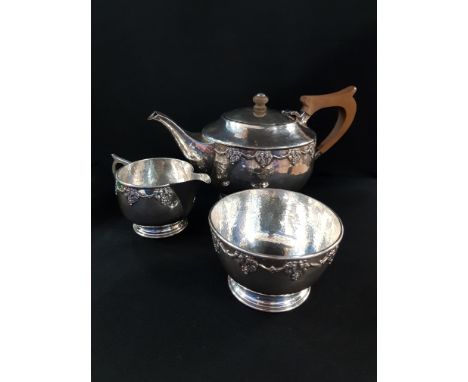 SILVER BACHELORS TEA SERVICE BIRMINGHAM 1919 BY A EDWARD JONES CIRCA 1902