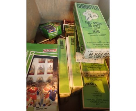 Subbuteo eight teams including Calgiri and Partick Thistle CONDITION REPORT: Green and black stripes have numbers, as do red 
