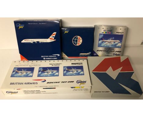 Gemini Jets 1/400 scale assorted diecast model aircraft including British Airways examples all boxed 