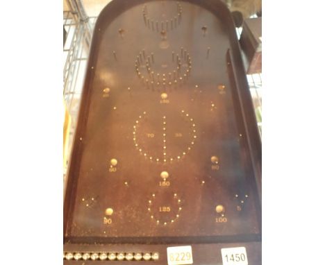 Reproduction mahogany bagatelle game with game balls