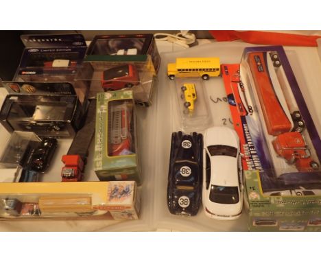 Two trays of predominantly Dinky and Corgi play worn cars 