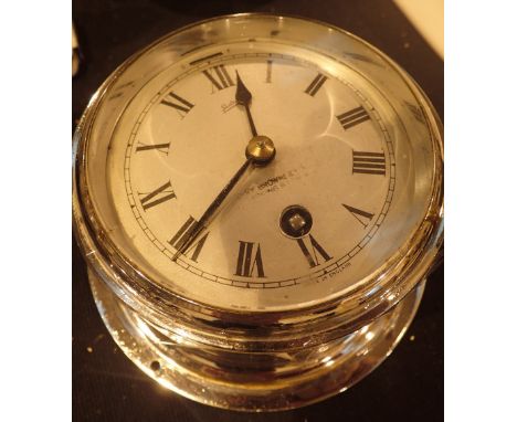 Sestra chrome cased wall clock D: 14 cm