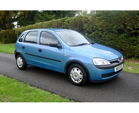 2001 Vauxhall Corsa 1.2 Club 16v 5-door hatchback 5-Speed manual transmission Breeze Blue with grey cloth upholstery 49,150 m