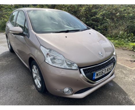 2013 Peugeot 208 1.0 Active. Registration: MX63 KHB. Mileage: 41,811. Finished in metallic pink with full grey leather interi