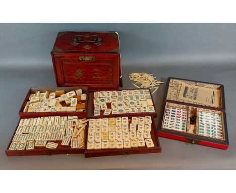 Vintage Mahjong Game In Wooden Case Auction