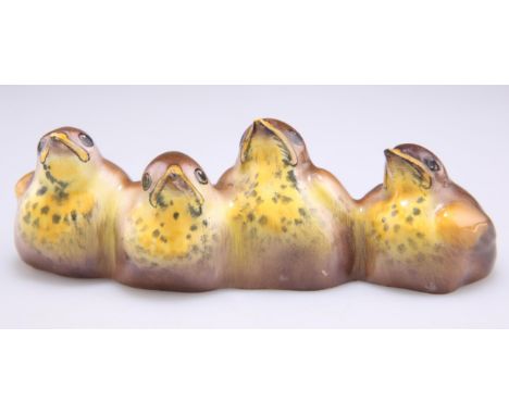 A ROYAL DOULTON THRUSH FLEDGLING GROUP, HN161, green backstamp. 4.5cm by 14cmCONDITION REPORTGood overall condition, very lig